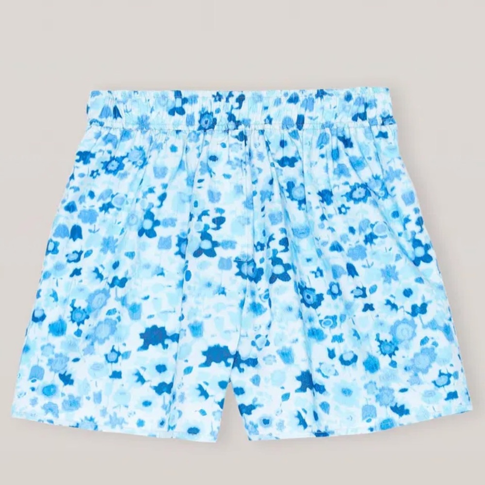 GANNI
Printed Cotton Poplin Shorts Size S